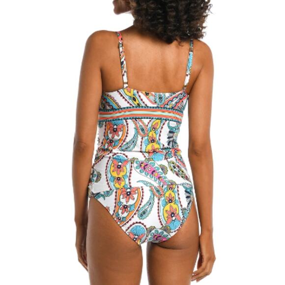 New ~ LA BLANCA ~ Pave The Way Underwire Tankini Top Size 8 - Picture 2 of 8